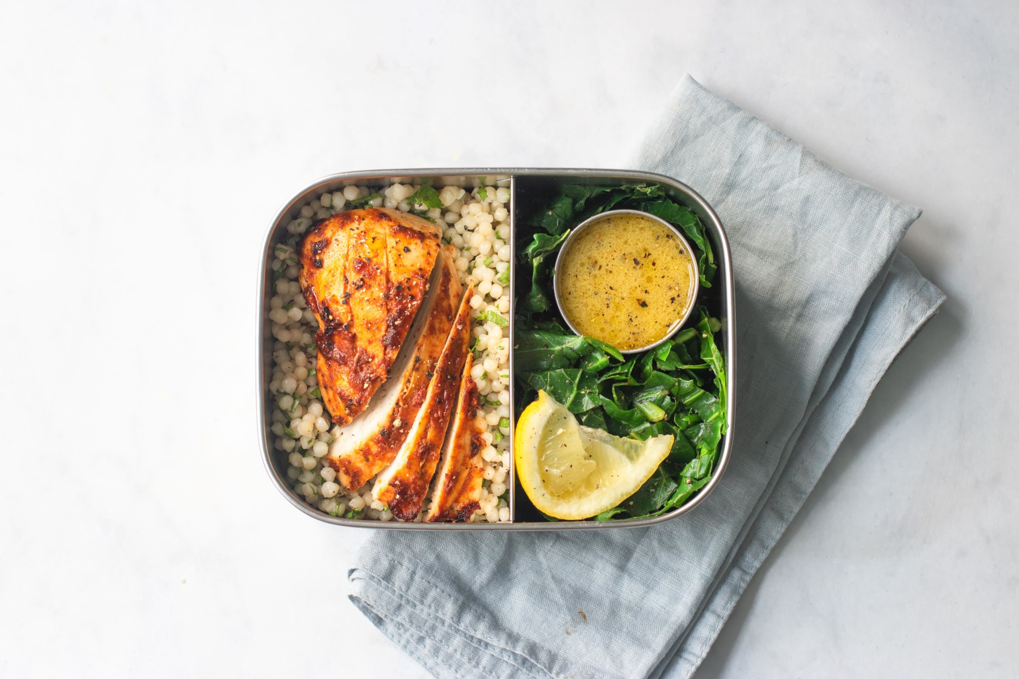 Moron Harissa Chicken With Wholewheat Couscous And Seasonal Greens